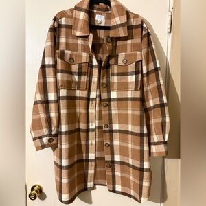 Time and Tru Women's Plaid Utility Jacket